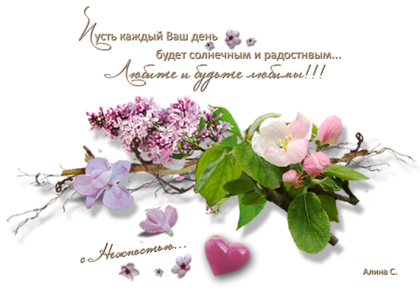 Весенние пожелания на прозрачном фоне