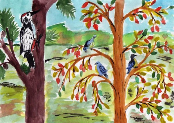 Детские рисунки птиц