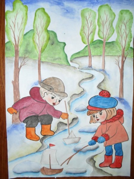 Детские рисунки Весна