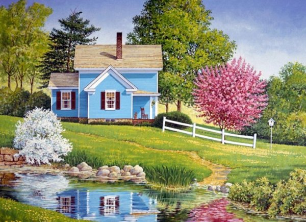 Весенняя деревенька John Sloane.