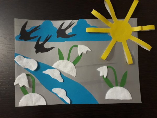 Аппликация весенние цветы