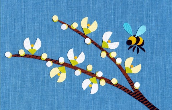 Поделка подснежники из ватных дисков