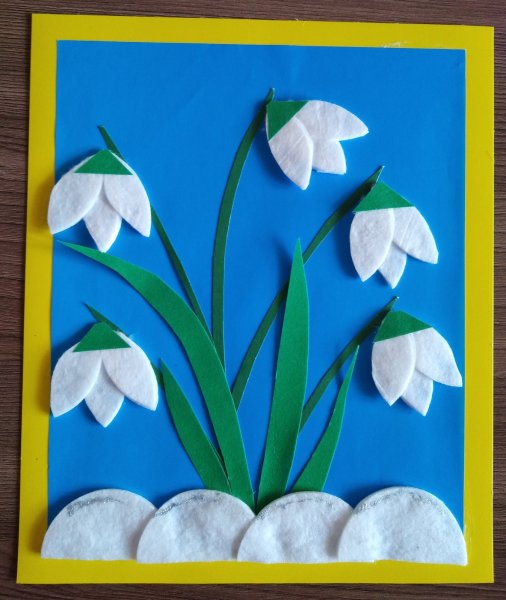 Аппликация птицы весной