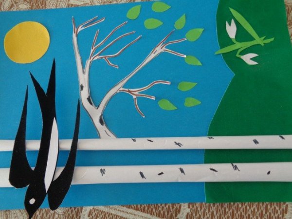 Аппликация весенние цветы