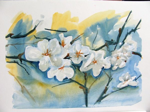 Весна гуашью
