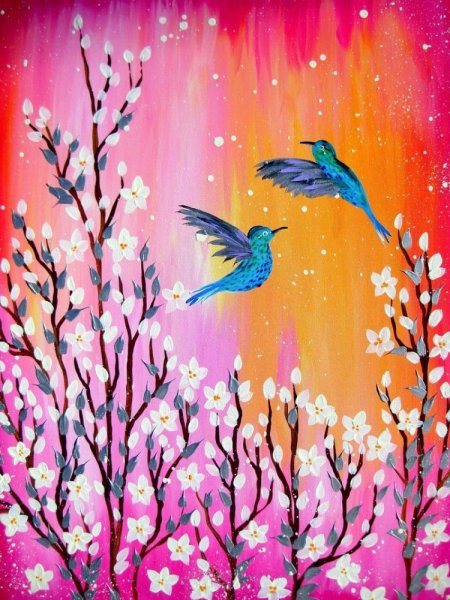 Правополушарное рисование птичка