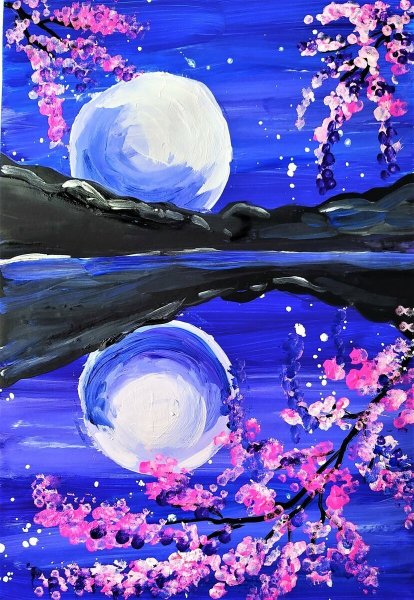 Пейзаж гуашью Весна