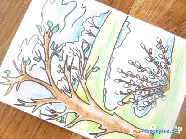 Рисунок на тему Весна карандашом