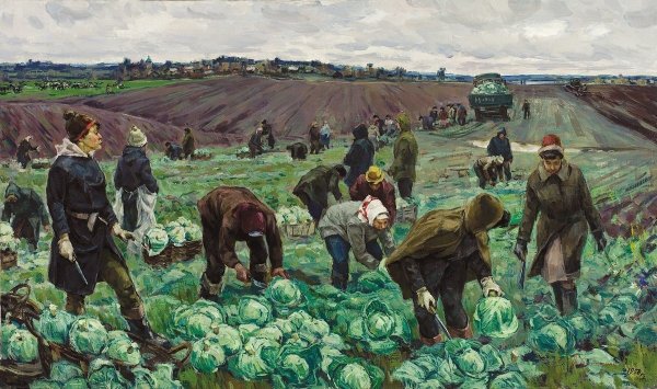 Труд взрослых на полях и огородах