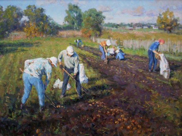 Советский художник Каторгин тракторы