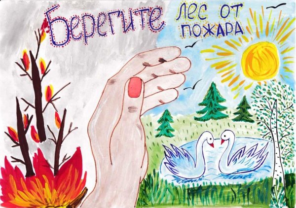 Берегите лес от пожара рисунки