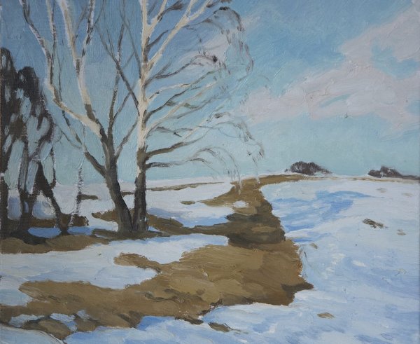 Рисование первые проталины