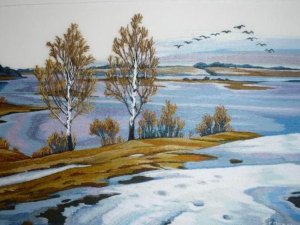 Весенний пейзаж для дошкольников