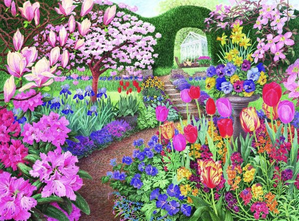 Миксбордер тюльпаны крокусы нарциссы