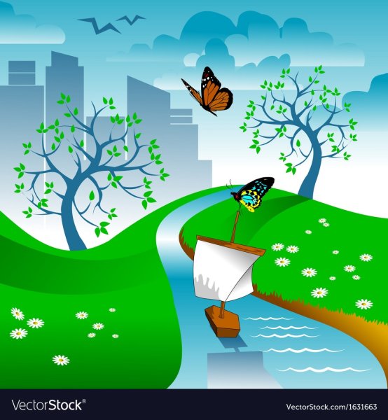 Ручей Весна иллюстрация вектор