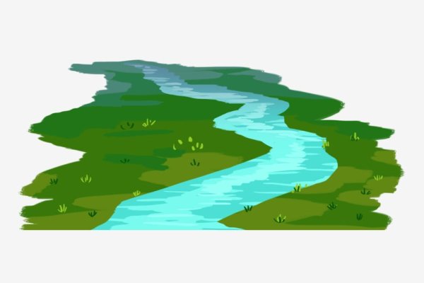 Ручей на белом фоне