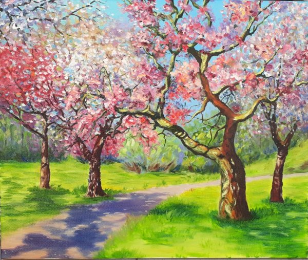 Рисование цветут сады
