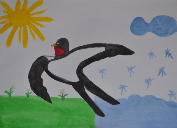 Рисование Весенняя Ласточка