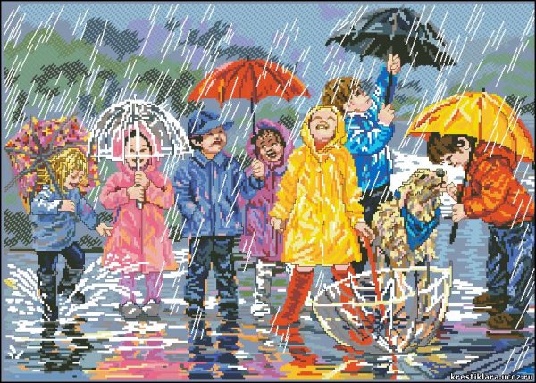 Дети под зонтом