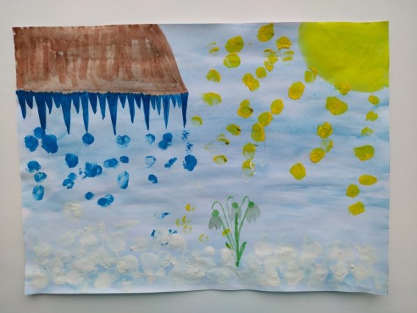 Рисование Весенняя капель в средней группе