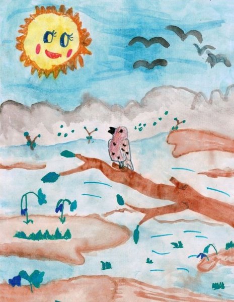 Детские весенние рисунки