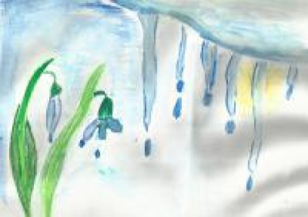 Рисование весенние капельки