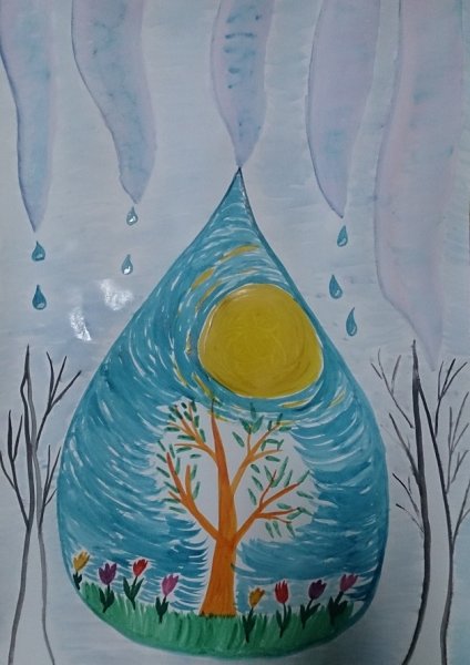 Рисование Весенняя капель