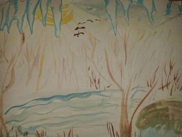 Детский рисунок Весна