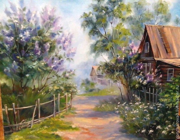 Деревенские пейзажи маслом на холсте