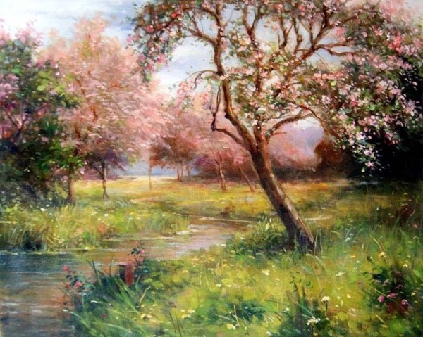 Яблоневый сад картины художника Минаев Сергей