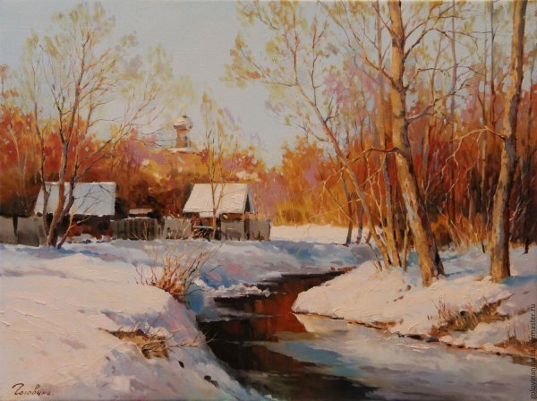 Весна живопись маслом