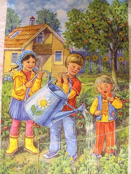 Акварель девушка с подснежниками