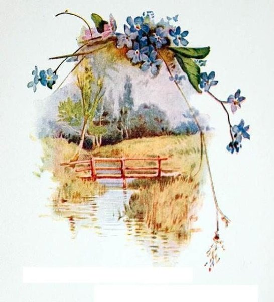 Винтажная открытка с пейзажем