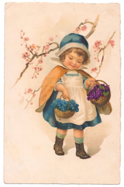 Весенние ретро открытки с детьми