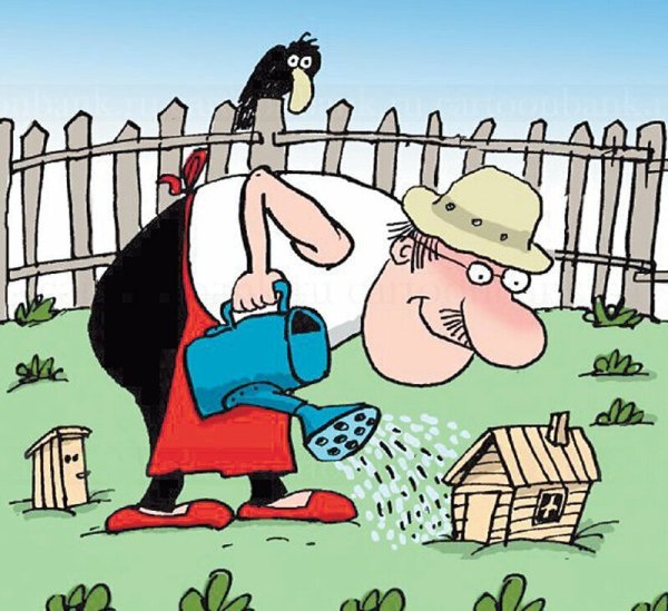 Карикатуры на огородные работы