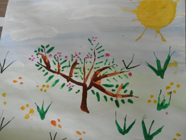 Травка с цветочками