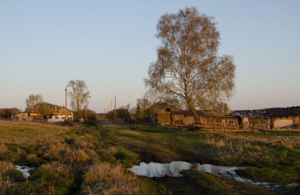 Весна в России деревня