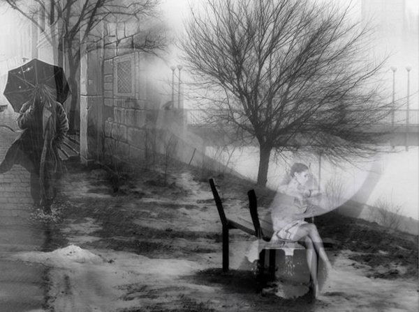 Человек в снегу арт