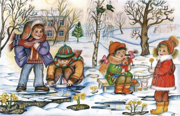 Весна иллюстрации для детей