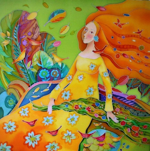 Елена Шафранская художник картины батик