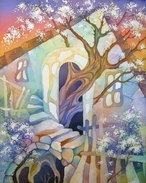 Горячий батик дерево зима