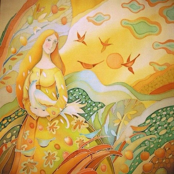 Шафранская Елена батик осень