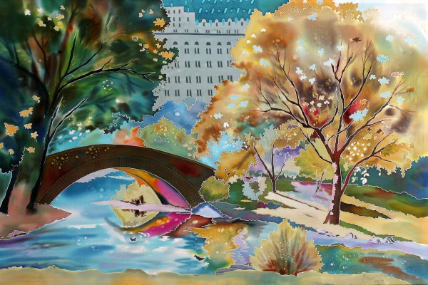 Декоративный пейзаж батик