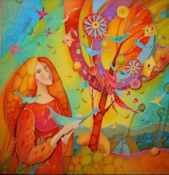 Шафранская Елена батик осень