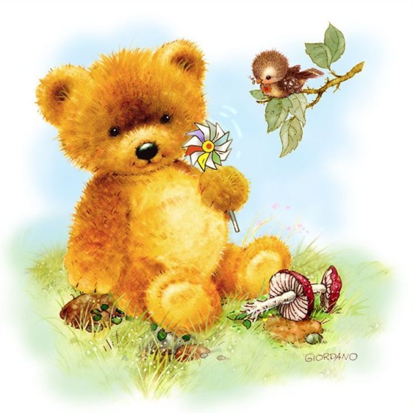 Открытка с медвежонком