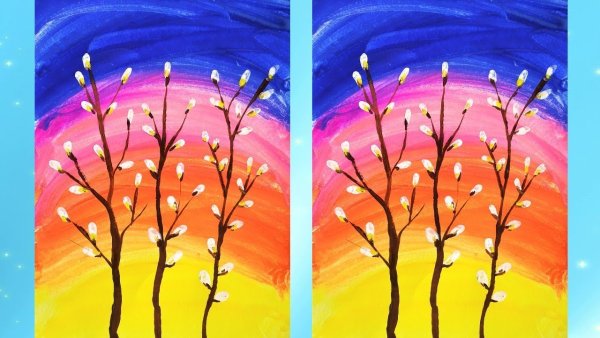 Рисование весеннего пейзажа