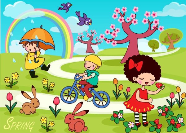 Spring рисунок для детей
