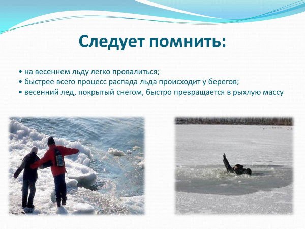 Опасности весеннего льда памятка