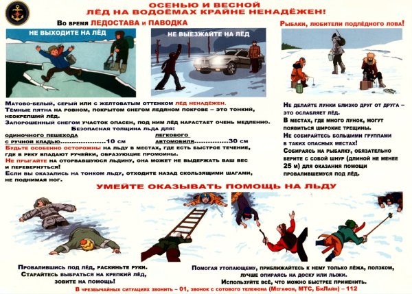 Памятка тонкий лед МЧС России