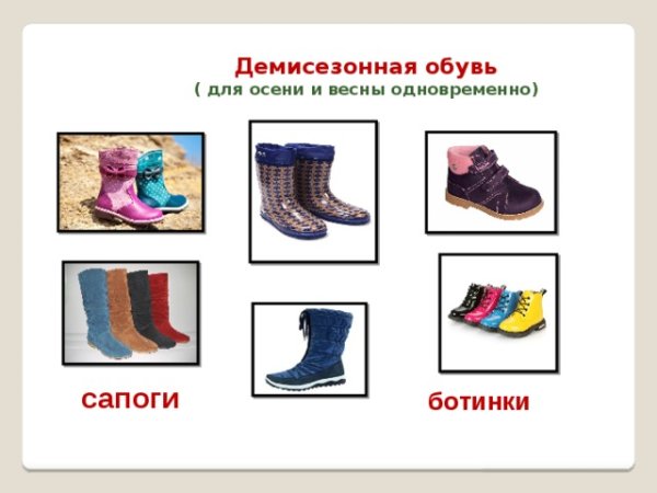 Демисезонная обувь для детей презентация